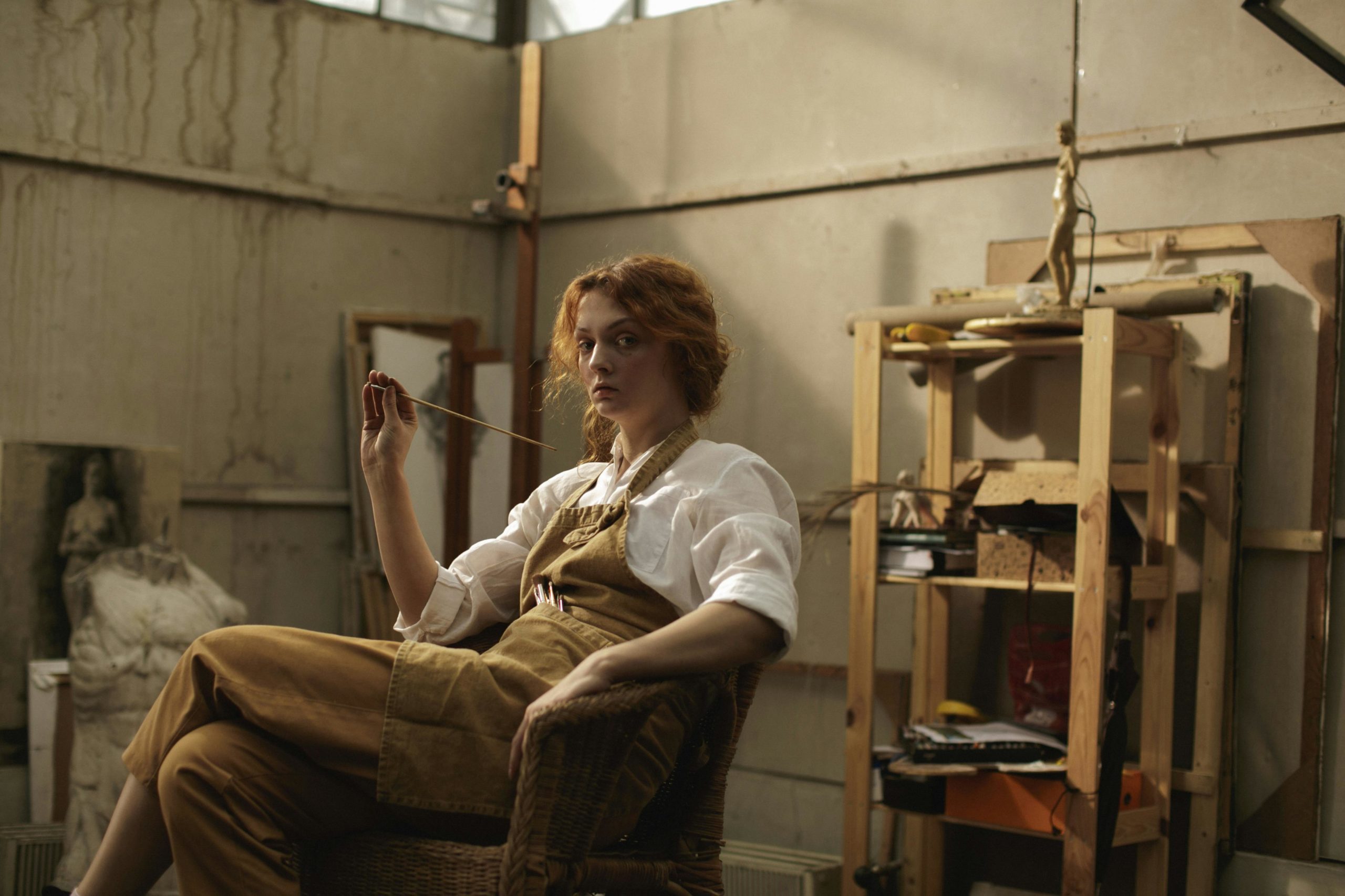 Tablier de poterie fendu en lin